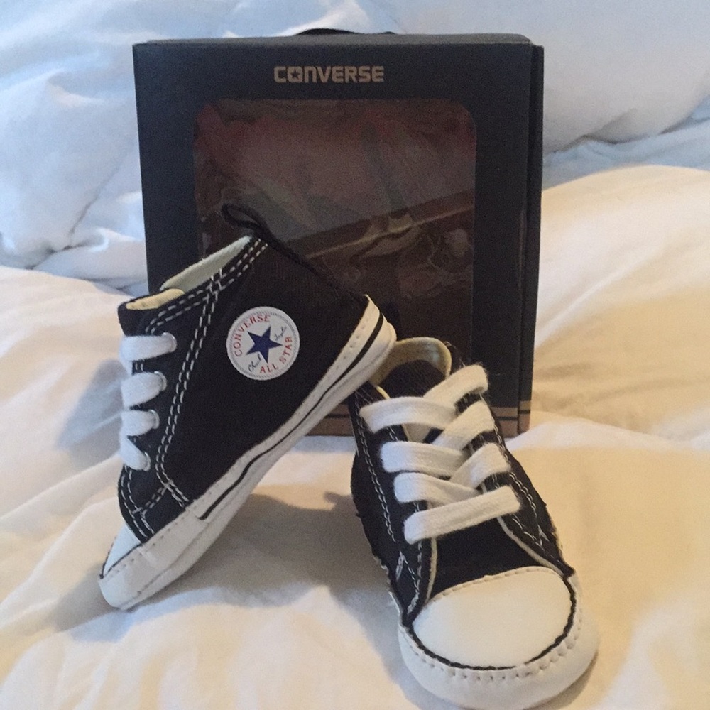 Baby black & white Converse shoes